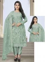 Organza Mint Eid Wear Embroidery Work Pakistani Suit